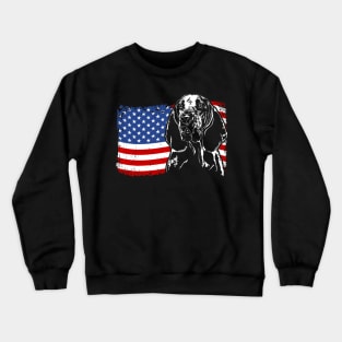 Proud Bracco Italiano American Flag patriotic dog Crewneck Sweatshirt